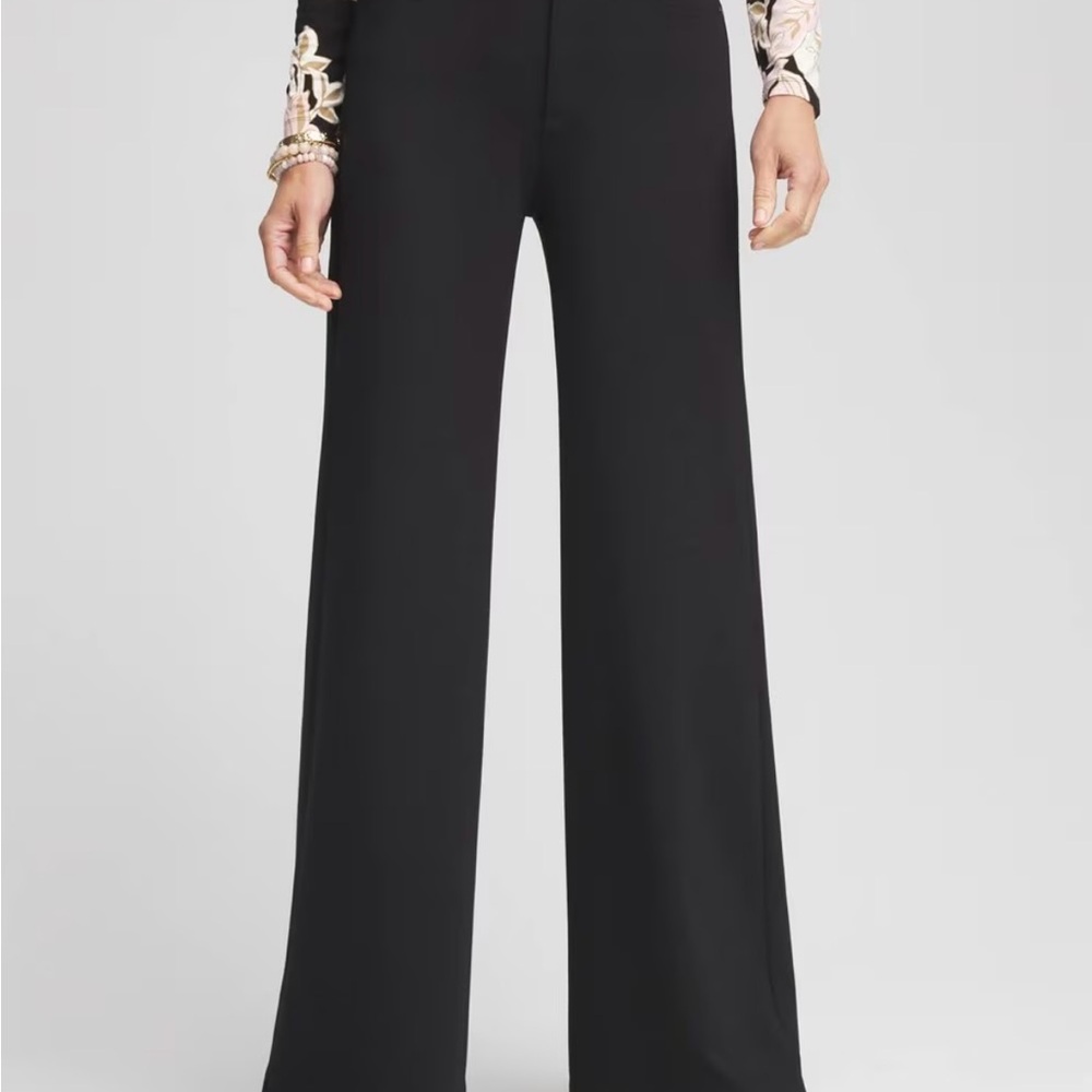 Chicos’s High Rise Wide Leg Ponte Women's Pants Long Size 4 (20-XXL) Tall
